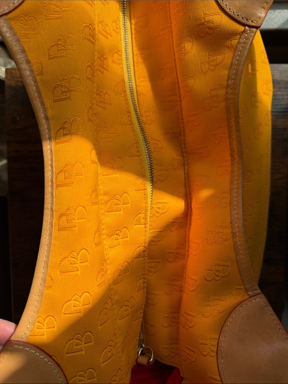 Dooney & Bourke Yellow Shoulder Tote with Tan Leather Trim - Picture 12 of 16
